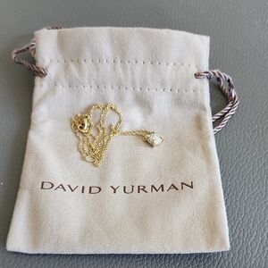 David Yurman Petite Chatelaine Pendant Necklace 18k Yellow Gold With Pave 7mm